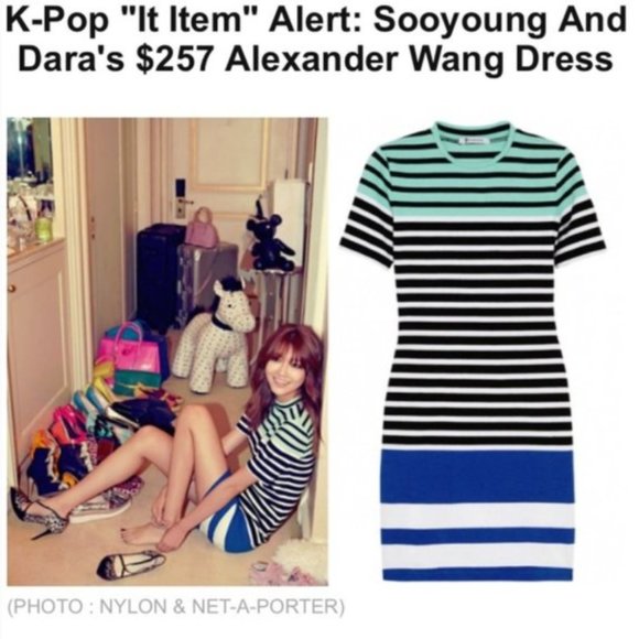 COPY - Alexander Wang Striped T Shirt Dress - Picture 2 of 8